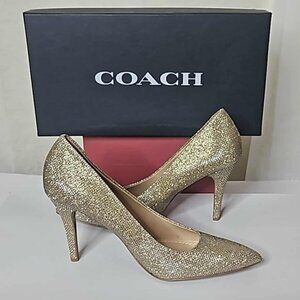 New in Box COACH Addie Metallic Gold Heels